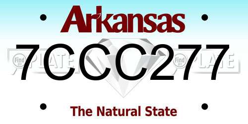 7CCC277 Arkansas License Plate