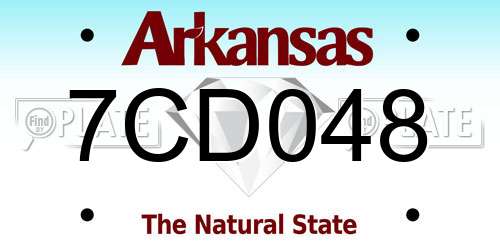 7CD048 Arkansas License Plate