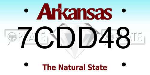 7CDD48 Arkansas License Plate