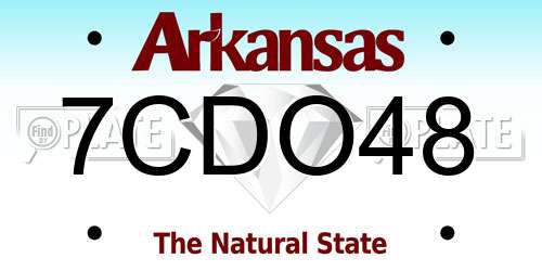 7CDO48 Arkansas License Plate