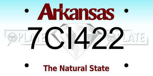 7CI422 Arkansas License Plate