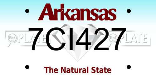 7CI427 Arkansas License Plate