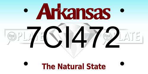 7CI472 Arkansas License Plate