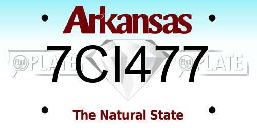 7CI477 Arkansas License Plate