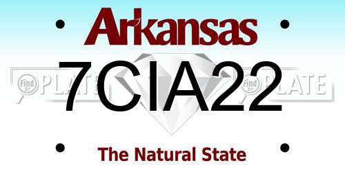 7CIA22 Arkansas License Plate