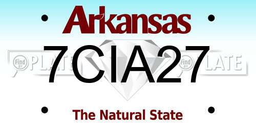 7CIA27 Arkansas License Plate