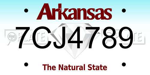 7CJ4789 Arkansas License Plate