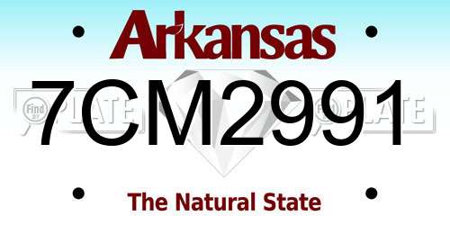 7CM2991 Arkansas License Plate