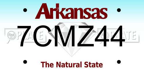 7CMZ44 Arkansas License Plate
