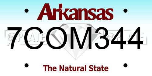 7COM344 Arkansas License Plate