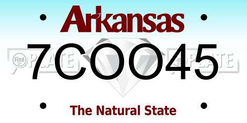 7COO45 Arkansas License Plate