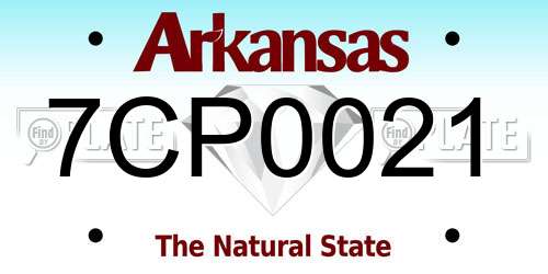 7CP0021 Arkansas License Plate