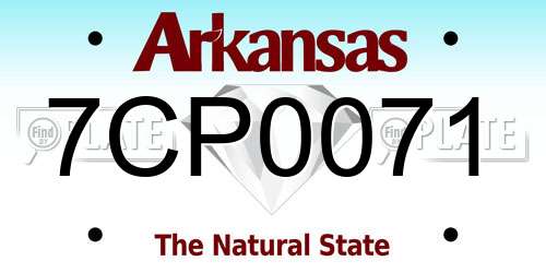 7CP0071 Arkansas License Plate