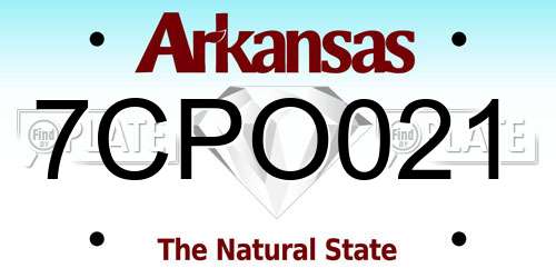 7CPO021 Arkansas License Plate