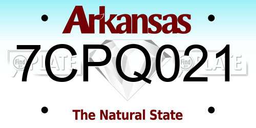 7CPQ021 Arkansas License Plate