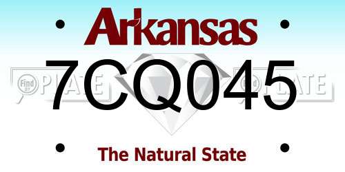 7CQ045 Arkansas License Plate