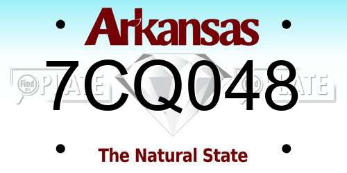 7CQ048 Arkansas License Plate
