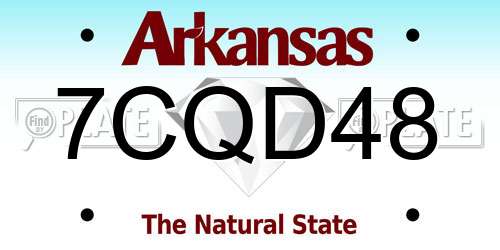 7CQD48 Arkansas License Plate
