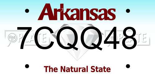 7CQQ48 Arkansas License Plate