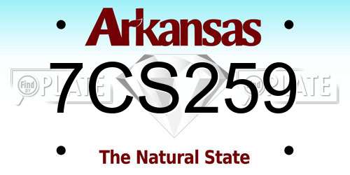 7CS259 Arkansas License Plate