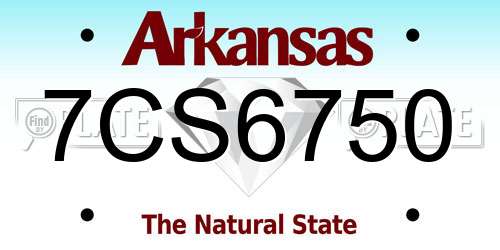7CS6750 Arkansas License Plate