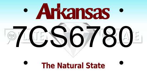7CS6780 Arkansas License Plate