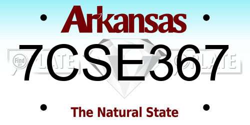 7CSE367 Arkansas License Plate