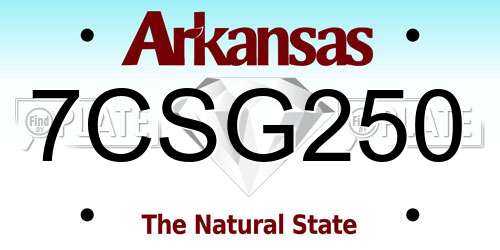 7CSG250 Arkansas License Plate