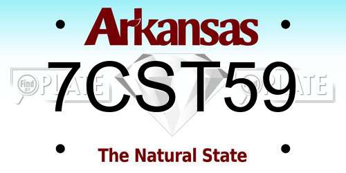 7CST59 Arkansas License Plate
