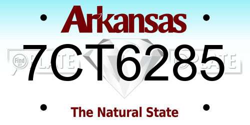 7CT6285 Arkansas License Plate