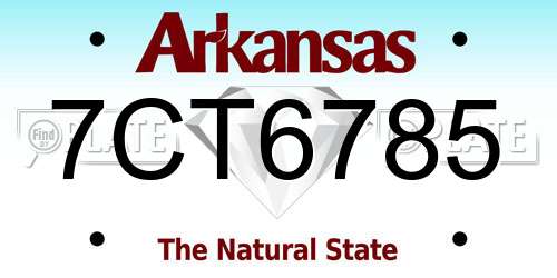 7CT6785 Arkansas License Plate
