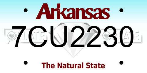 7CU2230 Arkansas License Plate