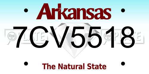 7CV5518 Arkansas License Plate