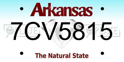 7CV5815 Arkansas License Plate