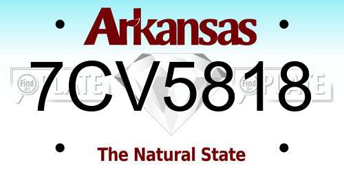 7CV5818 Arkansas License Plate
