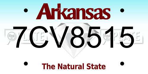 7CV8515 Arkansas License Plate