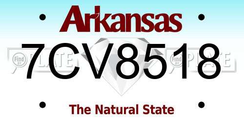 7CV8518 Arkansas License Plate