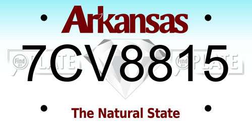 7CV8815 Arkansas License Plate