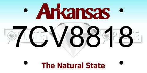 7CV8818 Arkansas License Plate