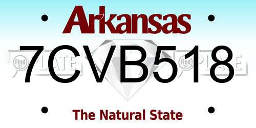 7CVB518 Arkansas License Plate
