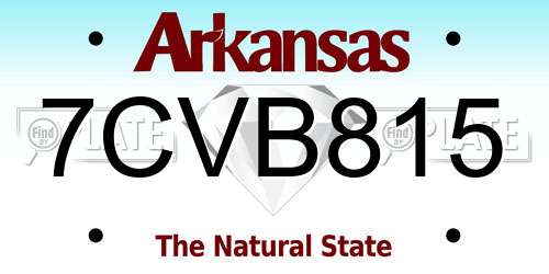 7CVB815 Arkansas License Plate