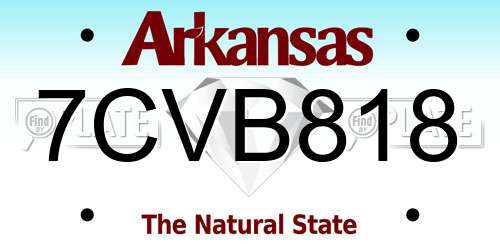 7CVB818 Arkansas License Plate