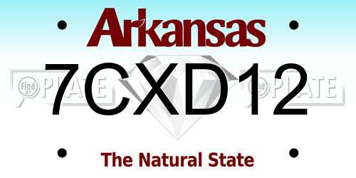 7CXD12 Arkansas License Plate