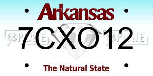 7CXO12 Arkansas License Plate