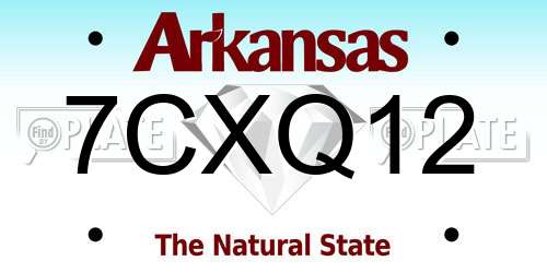 7CXQ12 Arkansas License Plate