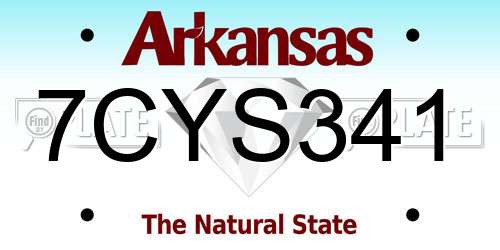 7CYS341 Arkansas License Plate