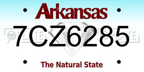 7CZ6285 Arkansas License Plate