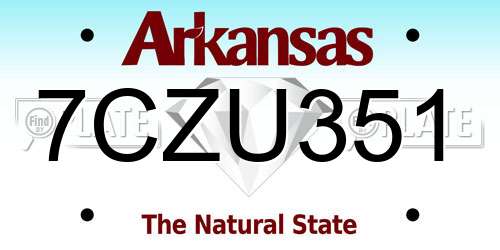 7CZU351 Arkansas License Plate