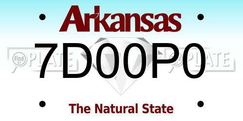 7D00P0 Arkansas License Plate