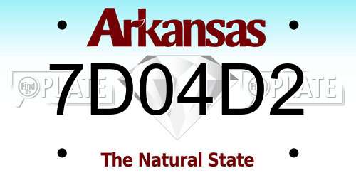 7D04D2 Arkansas License Plate